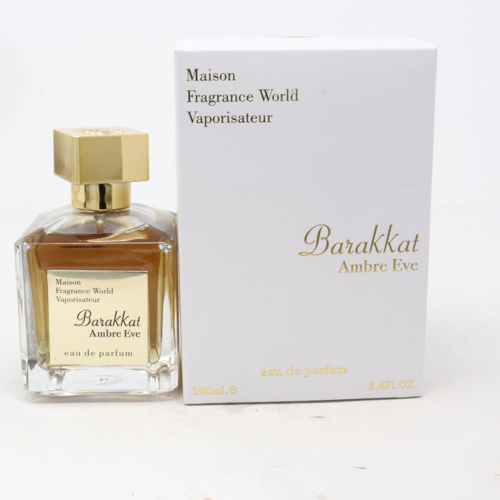 Barakkat Ambre Eve by Fragrance World Eau De Parfum 3.4oz Spray New With Box