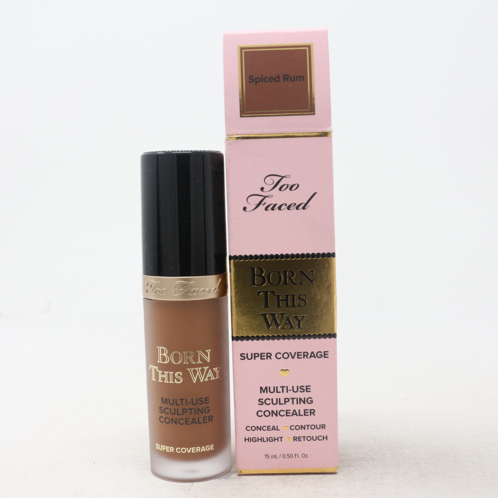 (Spiced Rum) Too Faced Born This Way Super Coverage Concealer  0.5oz/15ml New With Box