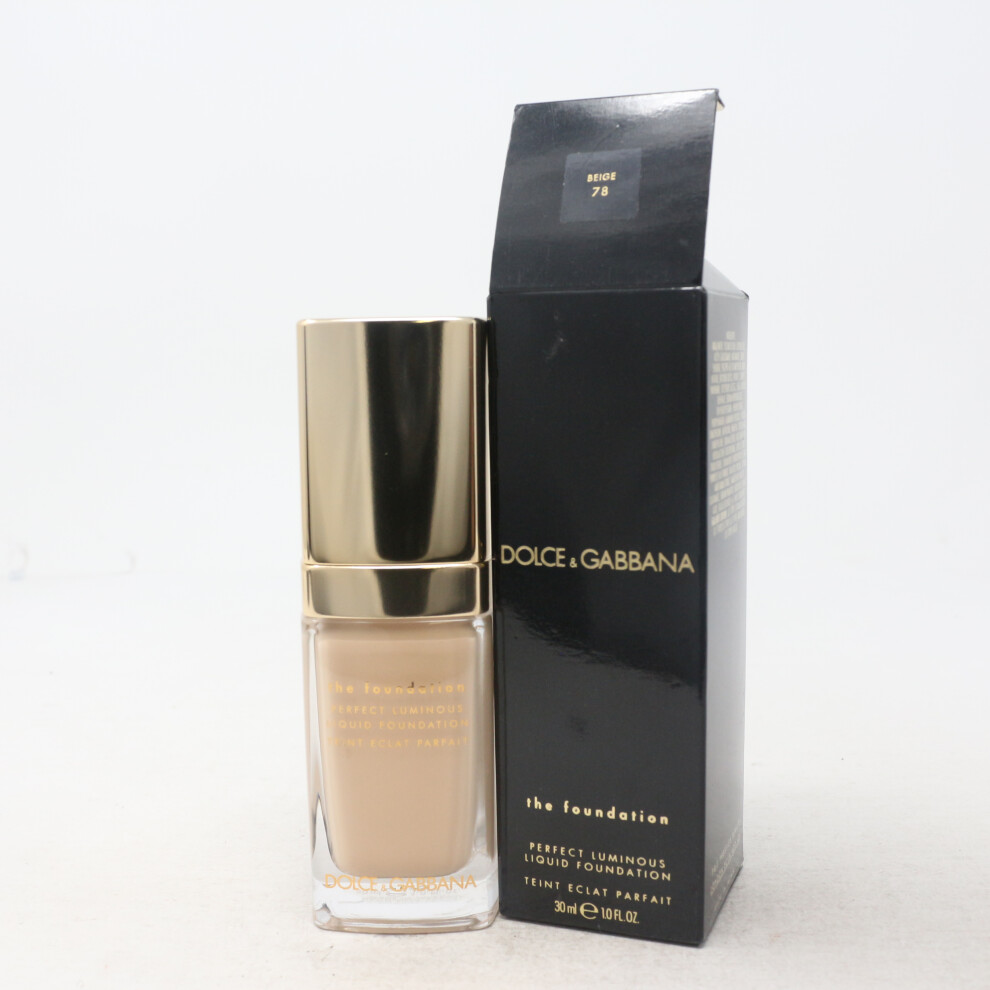 (78 Beige) Dolce & Gabbana Perfect Luminous Liquid Foundation  1.0oz/30ml New With Box