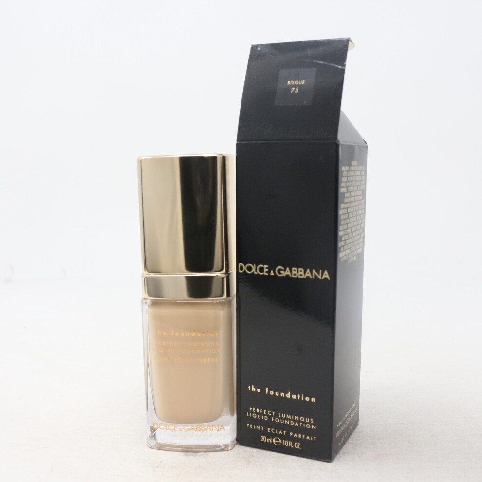 (75 Bisque) Dolce & Gabbana Perfect Luminous Liquid Foundation  1.0oz/30ml New With Box