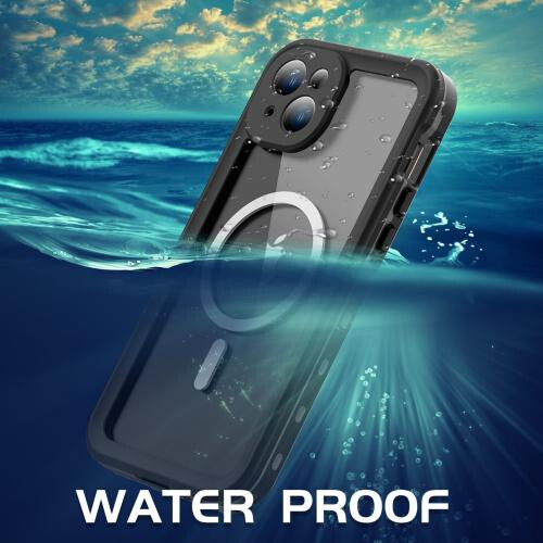 Case For iPhone 15  Full Body Waterproof Shockproof Case Cover（Black） 1