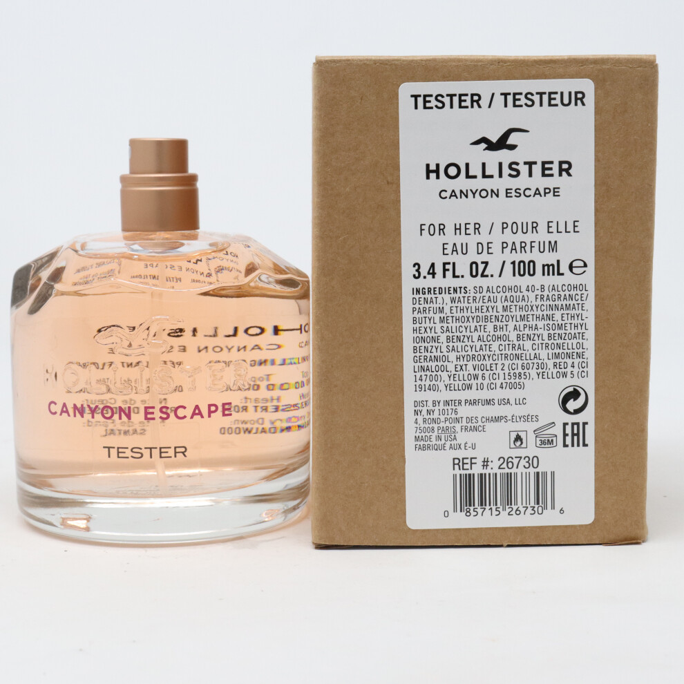 Hollister Canyon Escape Eau De Toilette For Her Spray For Men 3.4oz / 100ml