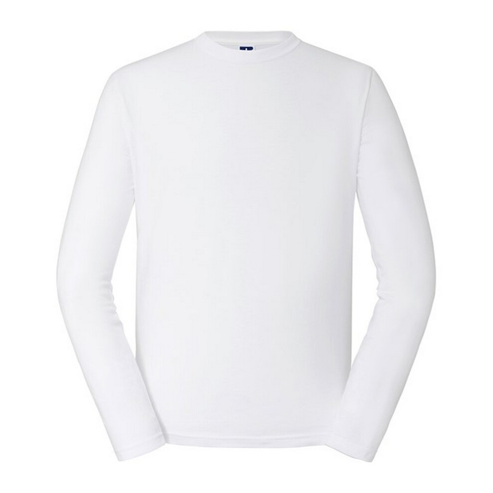 (M, White) Russell Mens Classic Long-Sleeved T-Shirt