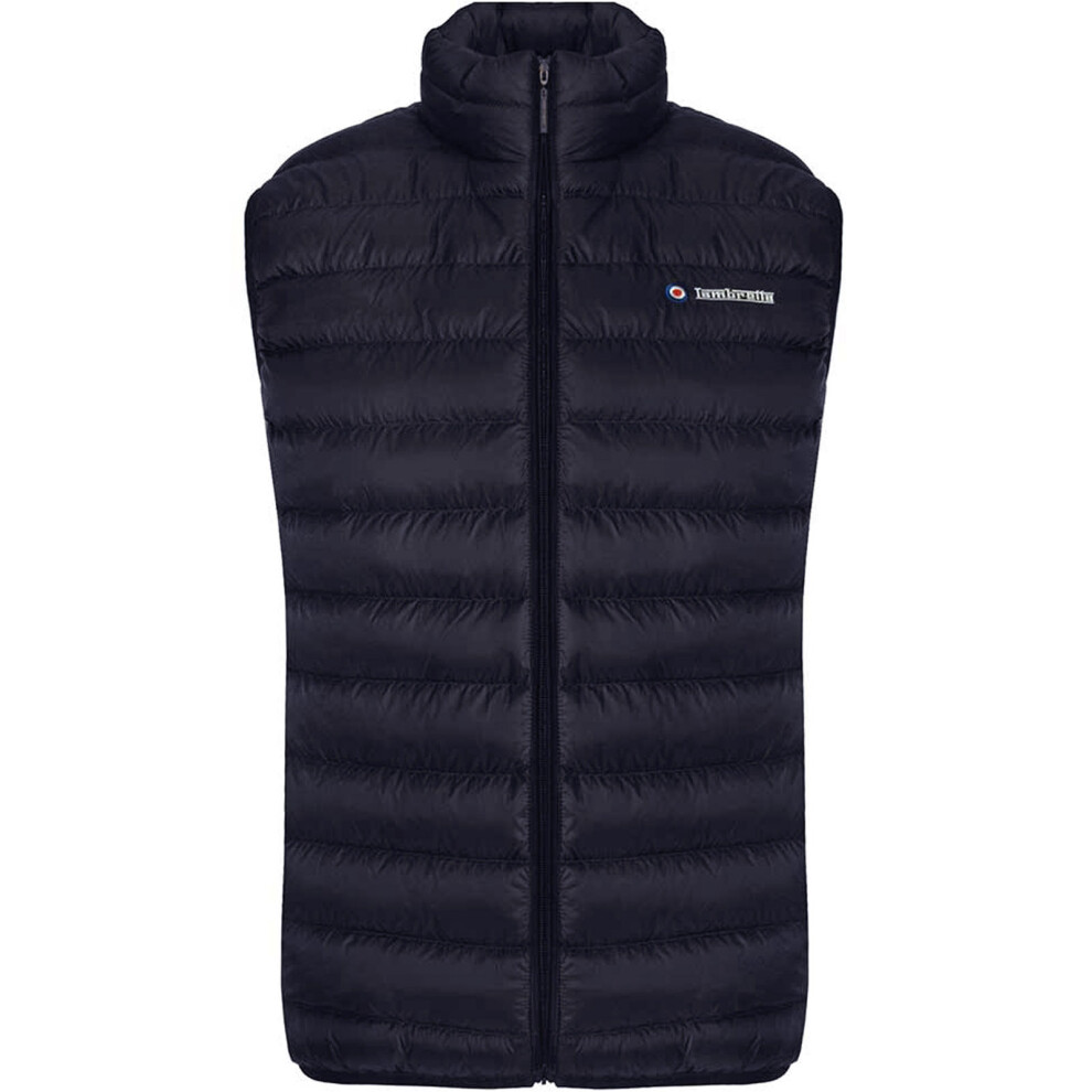 (3XL, Navy) Lambretta Mens Padded Softshell Full Zip Jacket Coat Bodywarmer Gilet