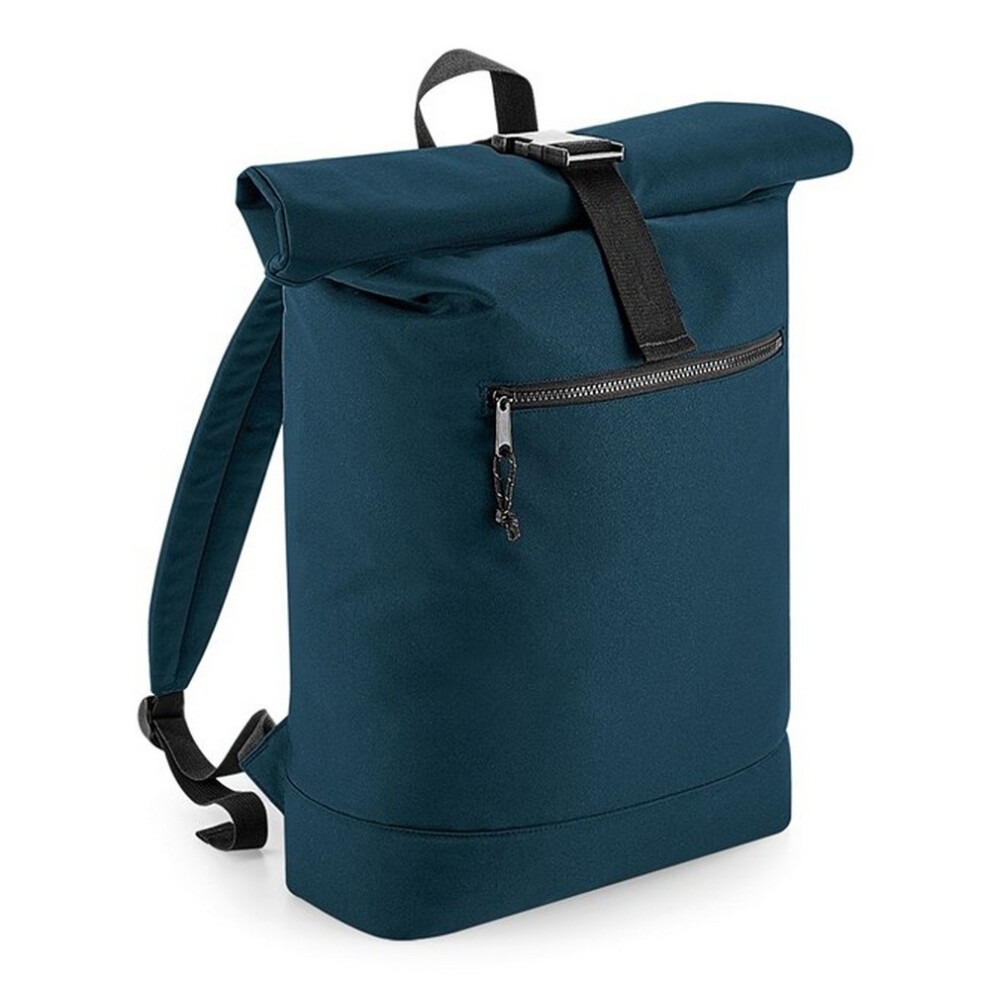 (One Size, Petrol Blue) Bagbase Rolled Top Recycled Backpack