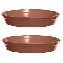 2 Plastic Plant Pot Saucers 24cm Terracotta Colour for 10 Inch Pot