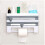 4 in 1 Kitchen Roll Dispenser Cling Film Foil Towel Holder Rack Wall Mounted Set 4