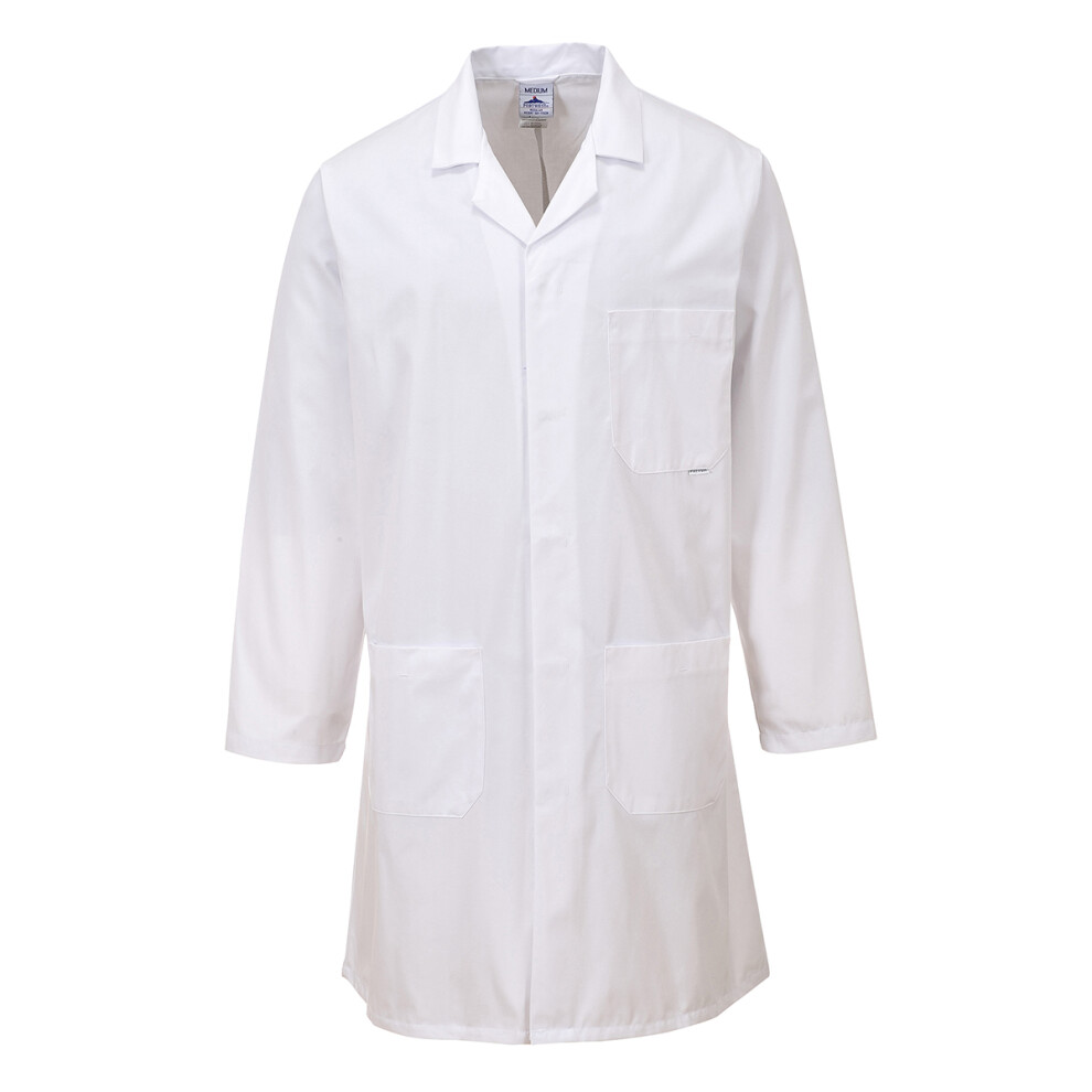 (M, White) Portwest Standard Workwear Lab Coat (Medical Health) (Pack of 2)