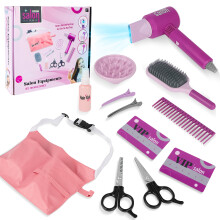 Kids Pretend Makeup & Hair Styling Set Glitter Beauty Kit with Hairdryer Comb and Accessories Perfect Christmas & Birthday Gift for Girls Ages 3+