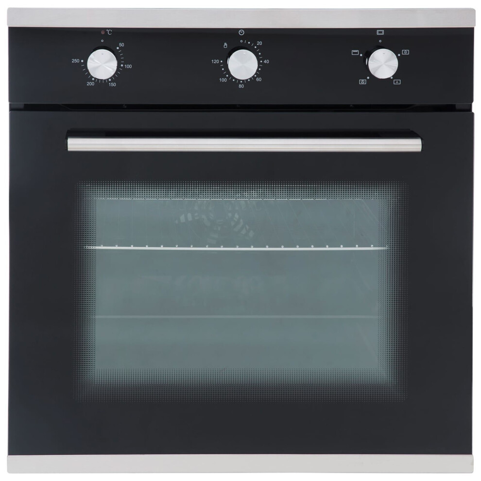 SIA SO101 60cm Black Built In Multi Function Electric Single True Fan Oven