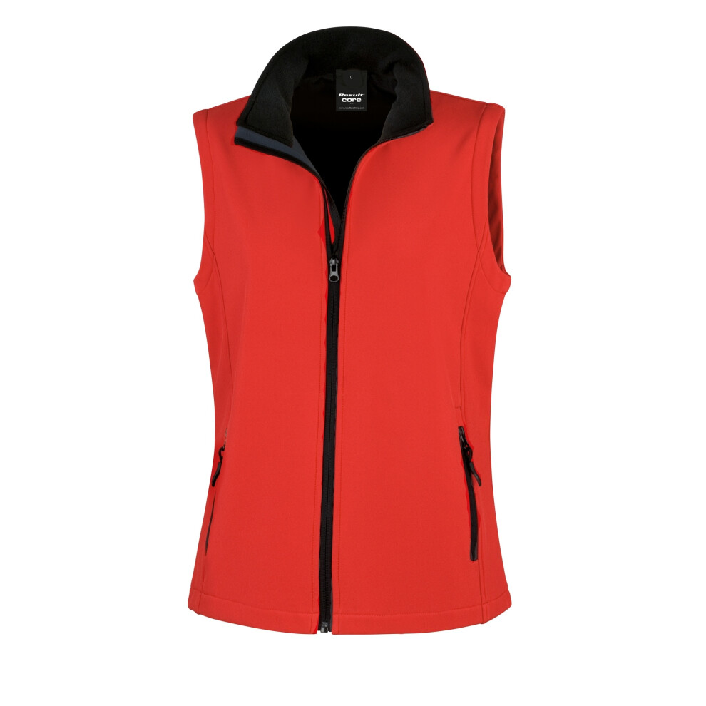 (2XL, Red / Black) Result Core Womens/Ladies Printable Softshell Bodywarmer