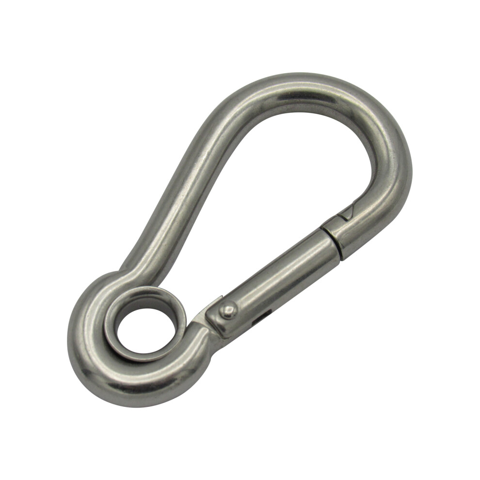 Stainless Steel Carbine Hook With Eyelet 10Mm (Wire Rope Locking) 707152583565