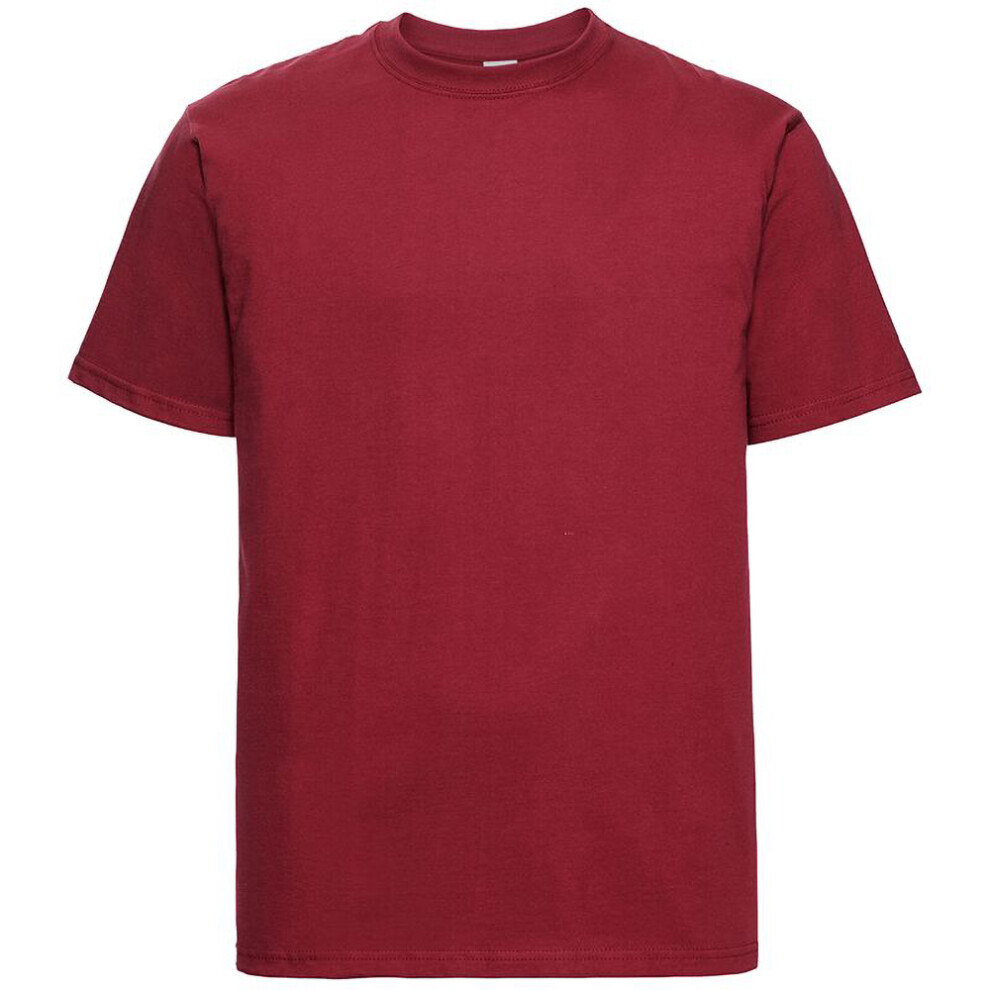 (M, Classic Red) Russell Europe Mens Classic Heavyweight Ringspun Short Sleeve T-Shirt