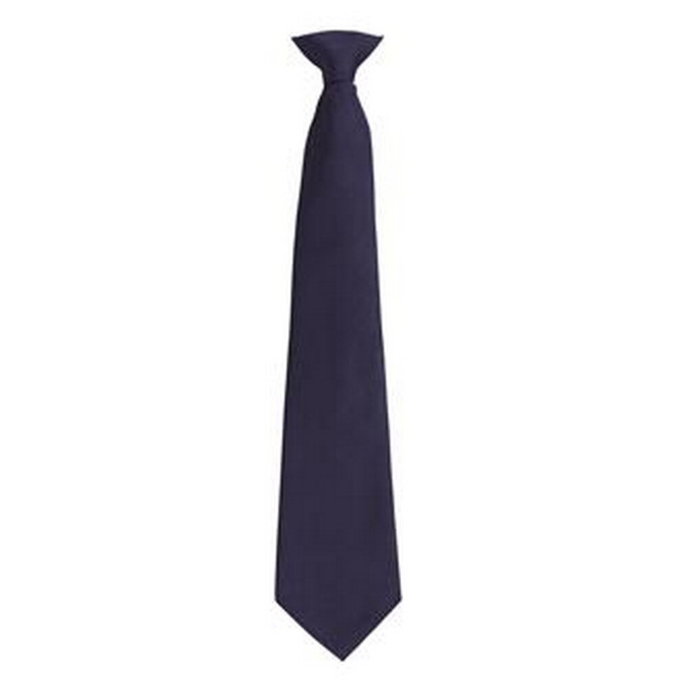 (One Size, Navy) Premier Mens Fashion âColoursâ Work Clip On Tie