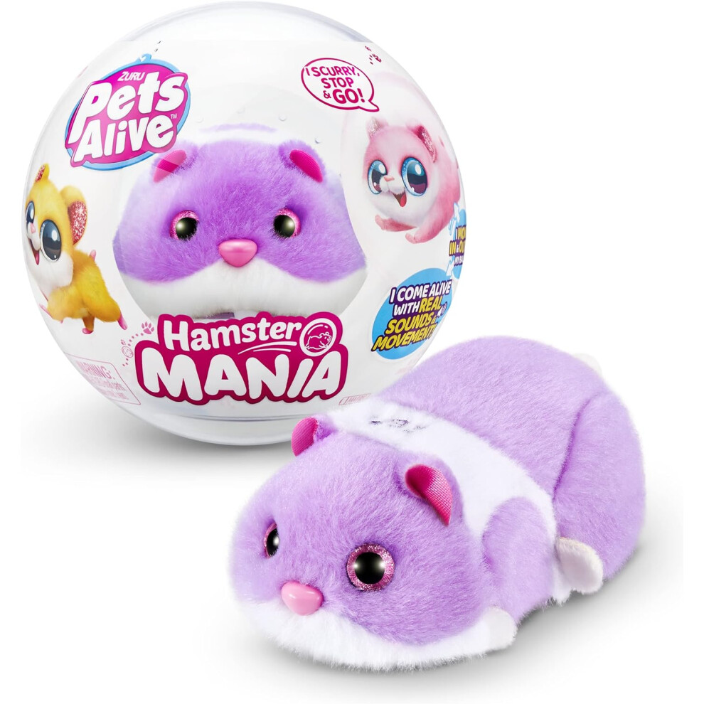 Photos - Other Toys ZURU Pets Alive Hamstermania PURPLE HAMSTER Electronic Pet 954MGQ1
