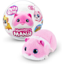 ZURU Pets Alive Hamstermania Pink Hamster Electronic Pet with 20 Real Sounds, Ball Run, Smart Sensing, Collect 4 (954MGQ1)