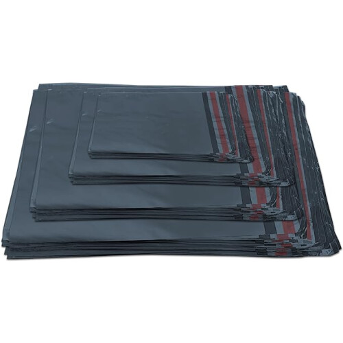 100 Mixed Grey Parcel Bags, Postage Bags, Mailing Bags 4 Sizes 25 Each Poly Postal Bags Self Seal Small to Large Mailing Bags Packaging
