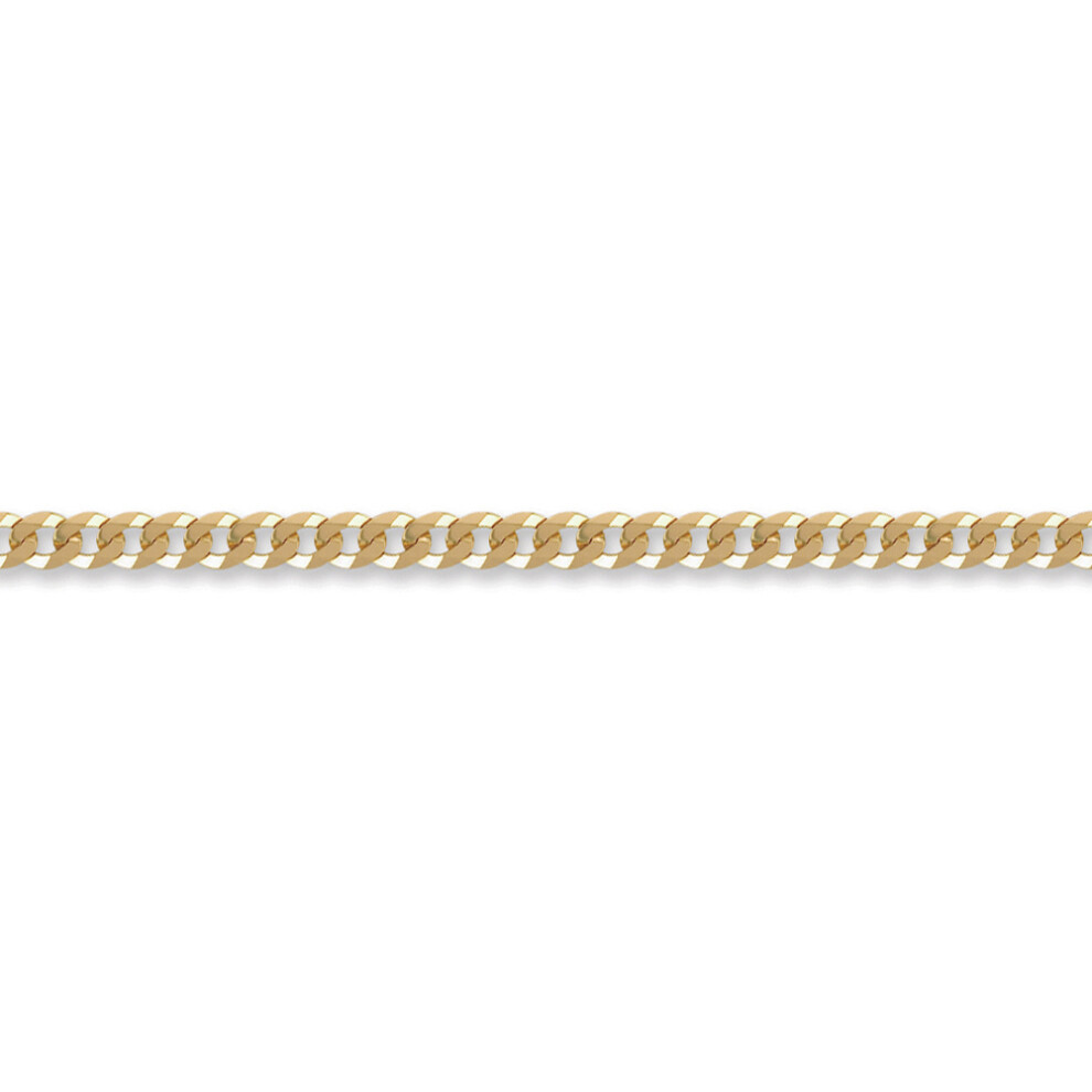 (16) Jewelco London Unisex Solid 9ct Yellow Gold Flat Curb 4.4mm Gauge Chain Necklace