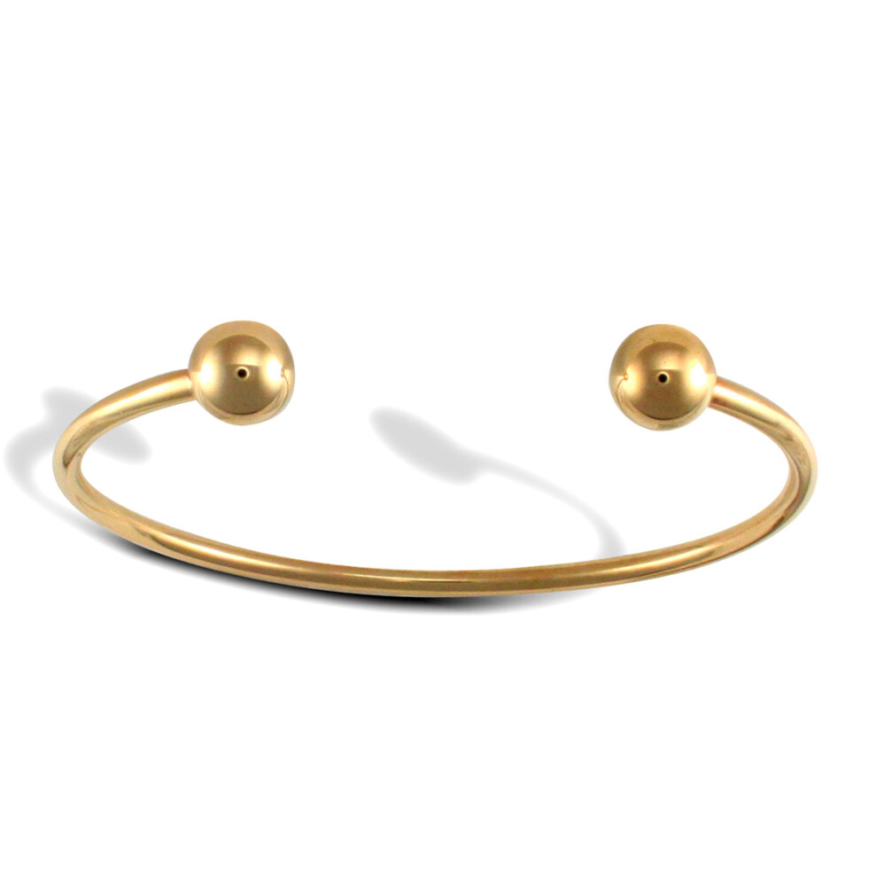 Jewelco London Ladies Solid 9ct Yellow Gold Torque 2.5mm Bangle Bracelet - JBG089