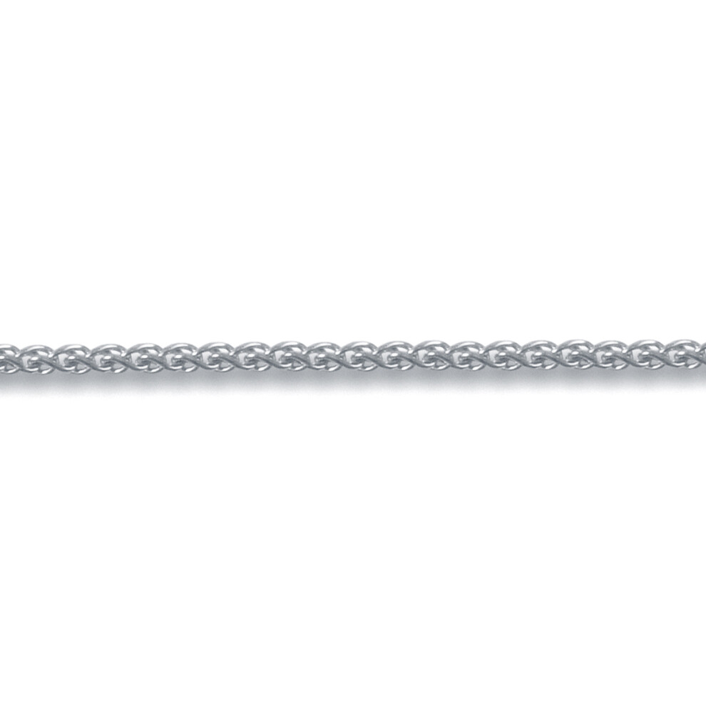 (16) Jewelco London Unisex Solid 18ct White Gold Spiga 1mm Gauge Pendant Chain Necklace