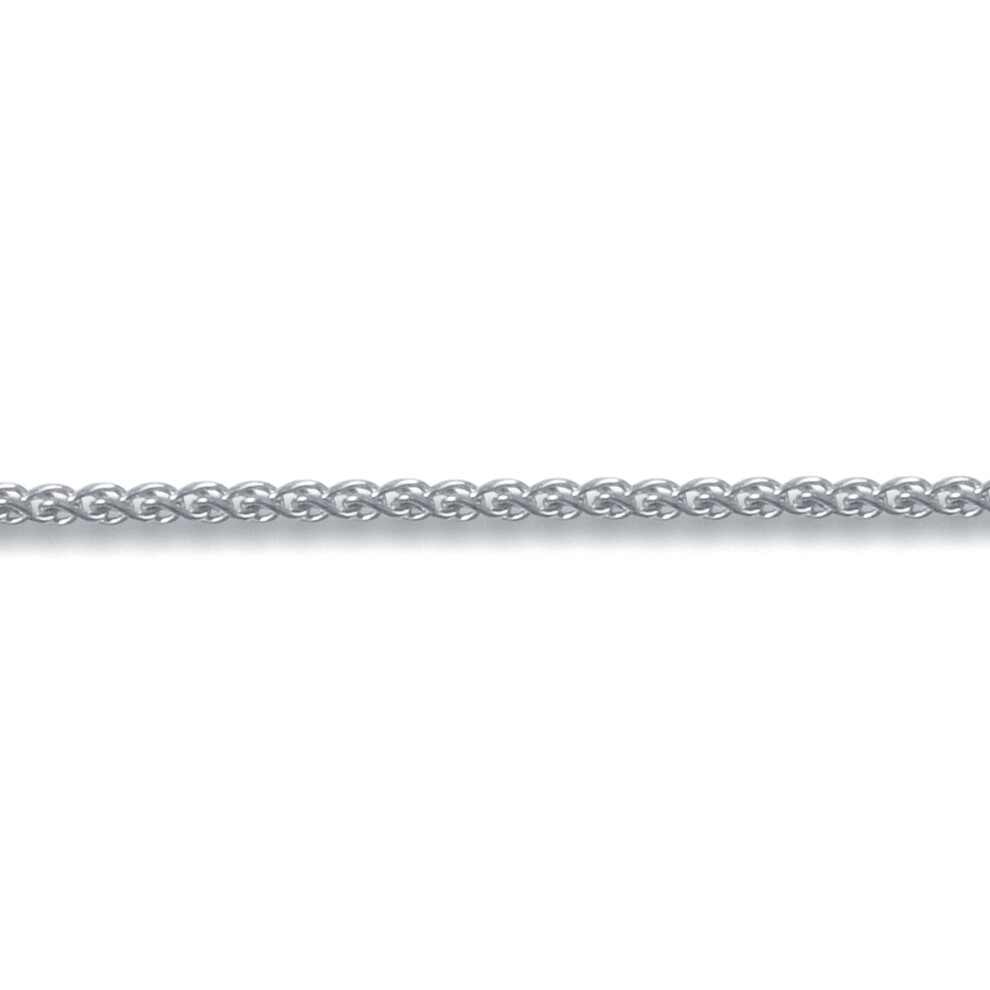 (18) Jewelco London Unisex Solid 18ct White Gold Spiga 1mm Gauge Pendant Chain Necklace