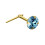 Jewelco London Jewelco London Ladies 9ct Yellow Gold Aqua Blue Round Crystal Solitaire Claw Set Andralok Hinged Nose Stud 4mm - JNS066 1