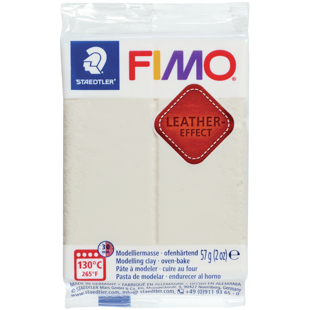 Fimo Leather Effect Polymer Clay 2oz-Ivory EF801-029