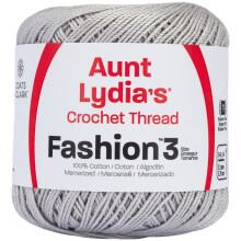 Hilo de crochet de moda de la t   a Lydia, tama   o 3, color plata 182-435