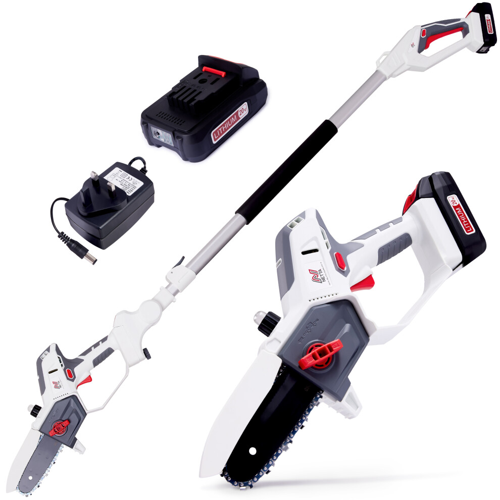 NETTA 20V Cordless 2-in-1 Pole & Handheld Garden Chainsaw