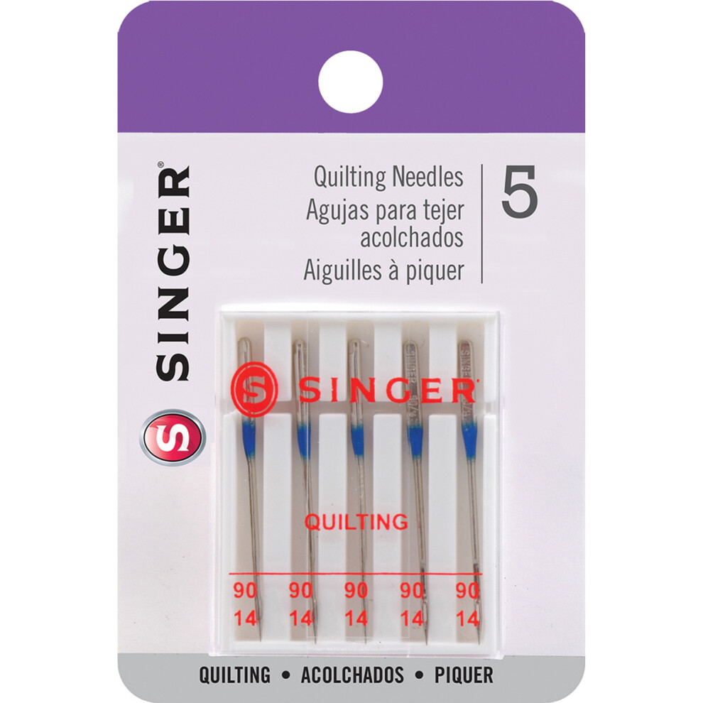 Singer Quilting Machine Needles 5/Pkg-Size 90 04714