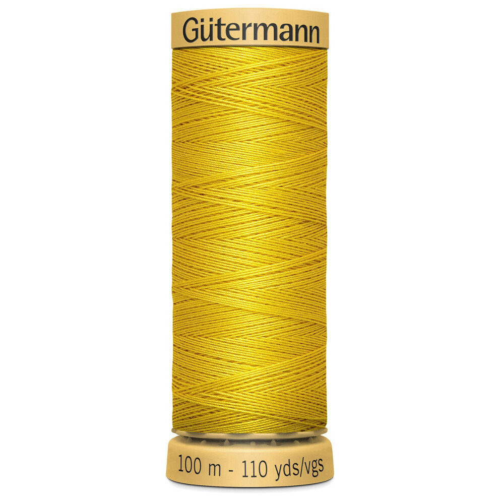 Gutermann Natural Cotton Thread 110yd-Bright Yellow 103C-1620