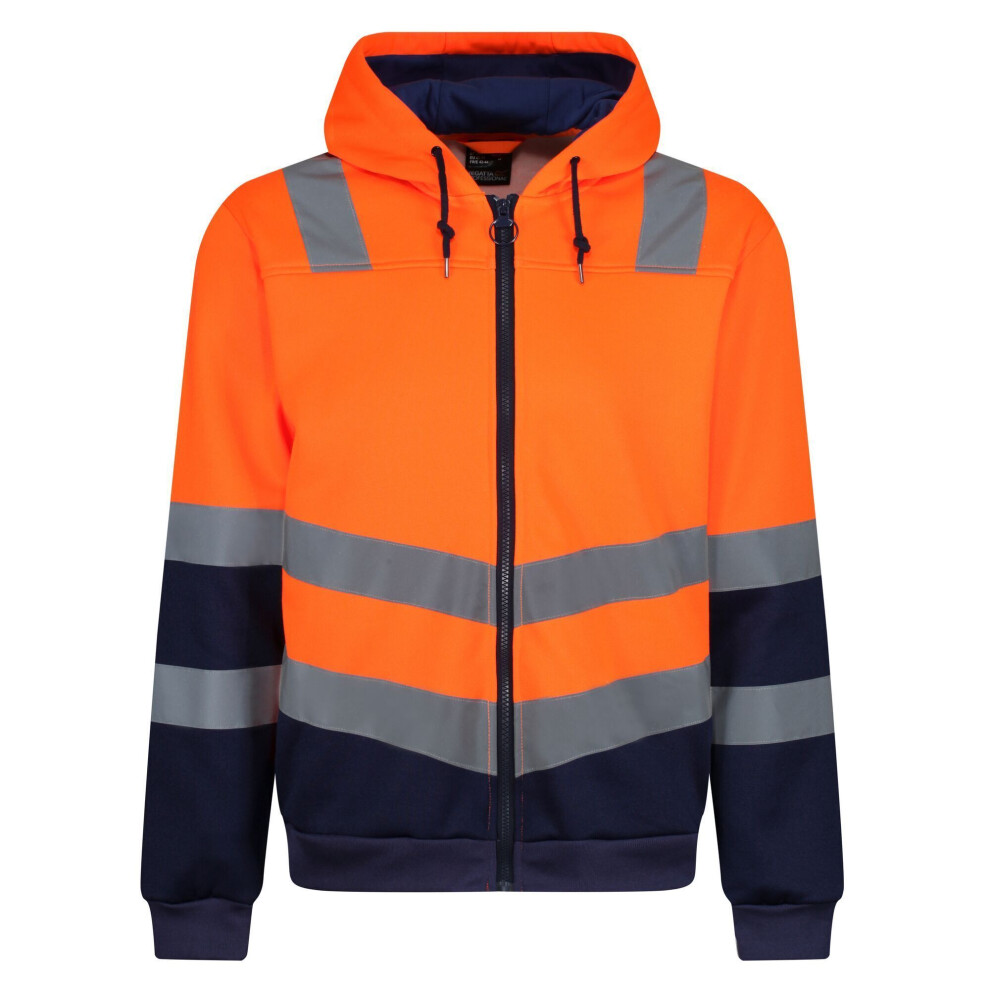 (S, Orange/Navy) Regatta Mens Pro Hi-Vis Full Zip Jacket