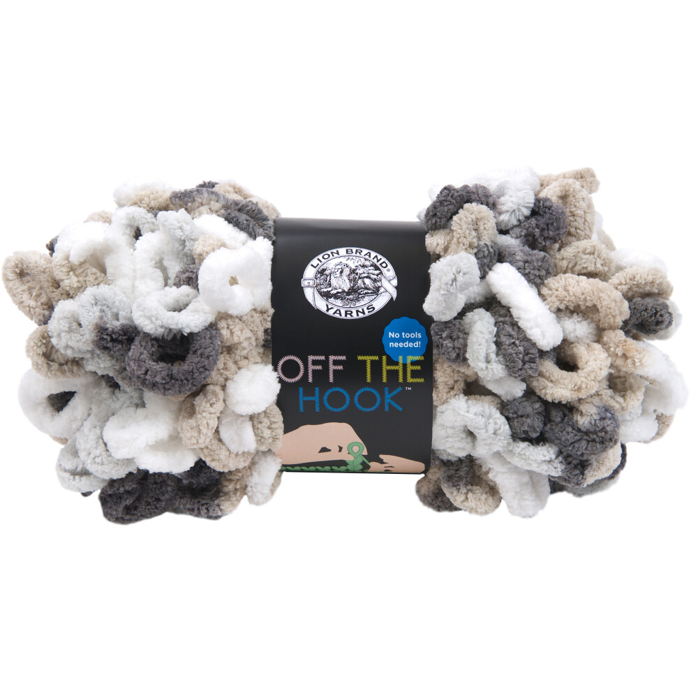 Lion Brand Yarn Off The Hook Yarn Bulky No-Needle Craft Yarn Zum H Keln, Handstricken, 1Er-Pack Snowy Cosmo-image