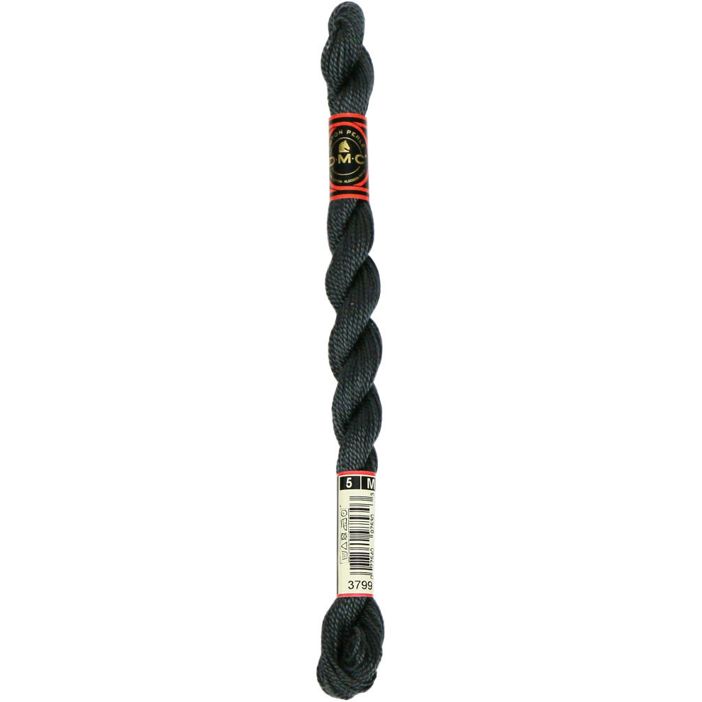 DMC Pearl Cotton Skein Size 5 27.3yd-Very Dark Pewter 115 5-3799