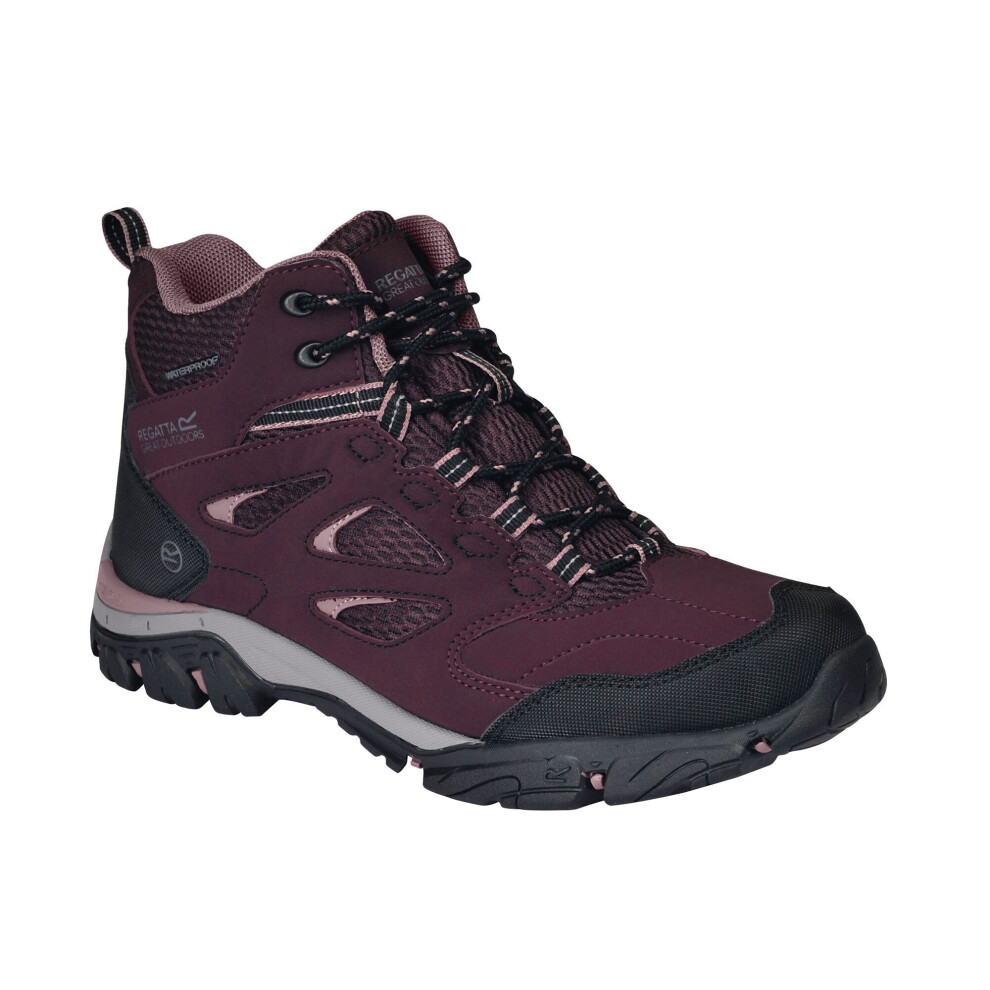 (3 UK, Dark Burgundy/Black) Regatta Womens/Ladies Holcombe IEP Mid Hiking Boots