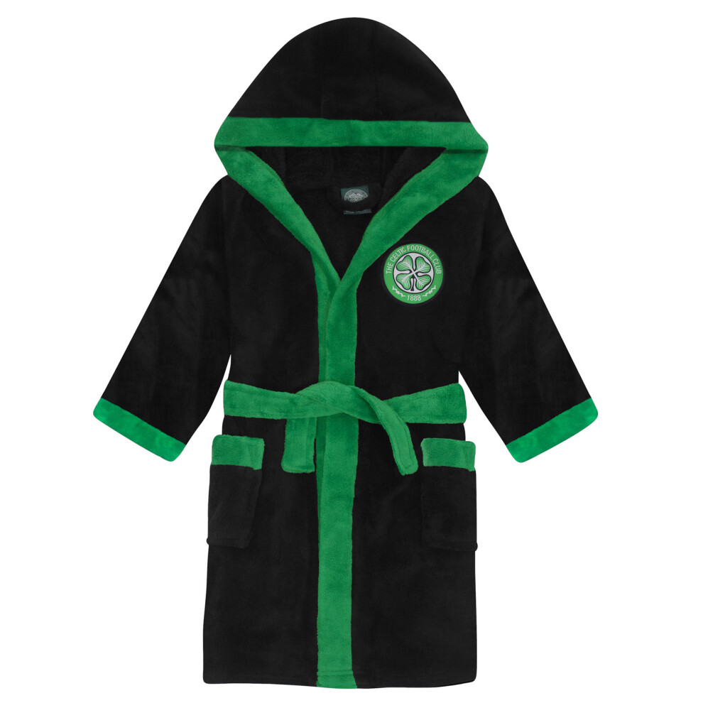 (11-12 Years) Celtic FC Boys Dressing Gown Robe Hooded Fleece Kids OFFICIAL Football Gift