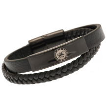 Chelsea FC Black IP Leather Bracelet - Chelsea FC - book