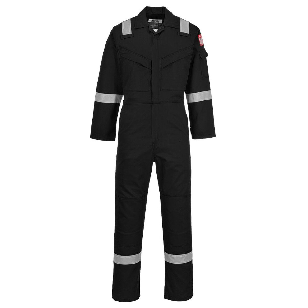 (2XL, Black) Portwest Unisex Adult Flame Resistant Anti-Static Overalls