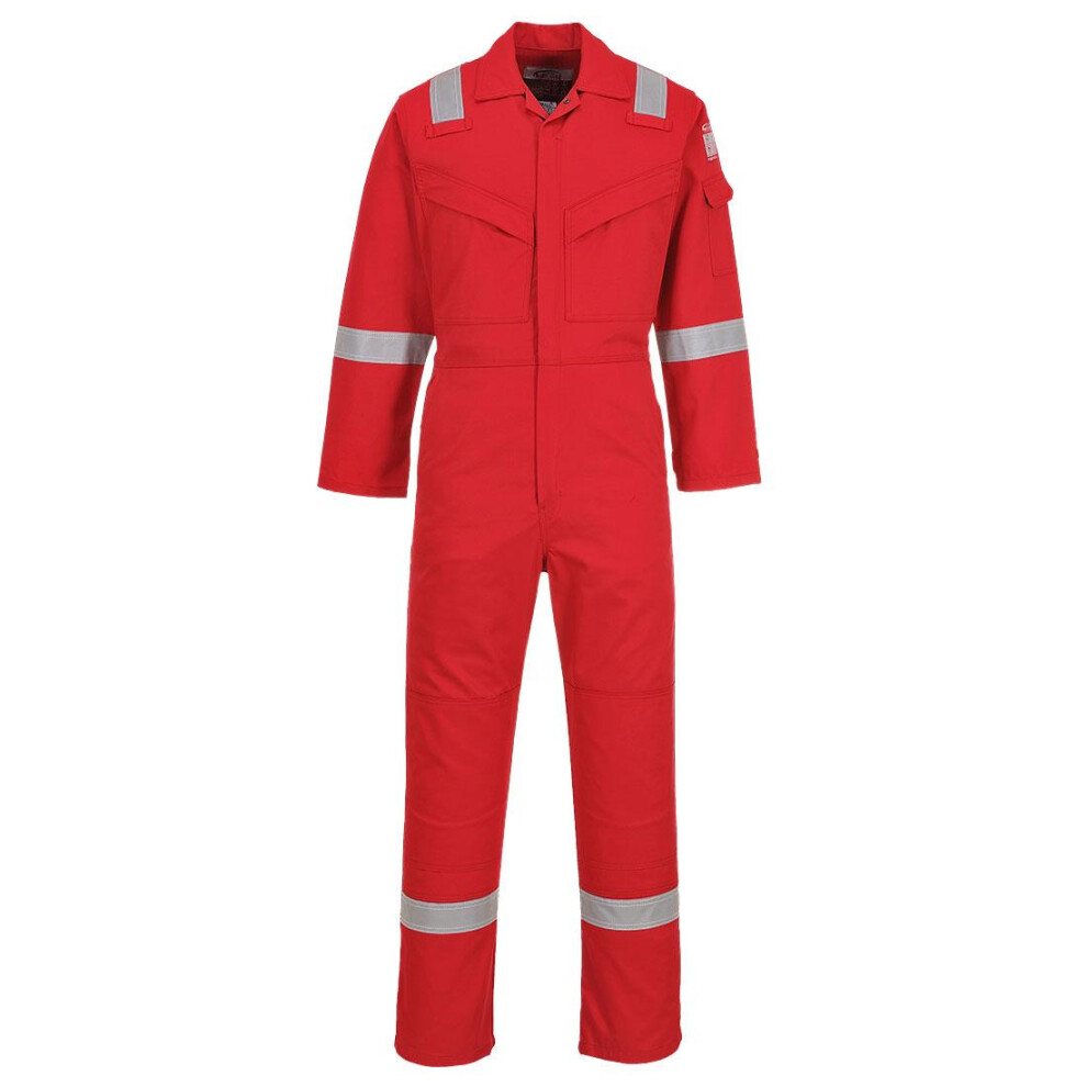 (M, Red) Portwest Unisex Adult Flame Resistant Anti-Static Overalls