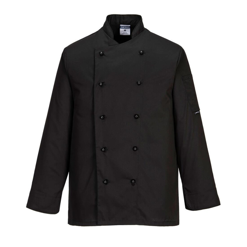 (L, Black) Portwest Mens Somerset Chef Jacket