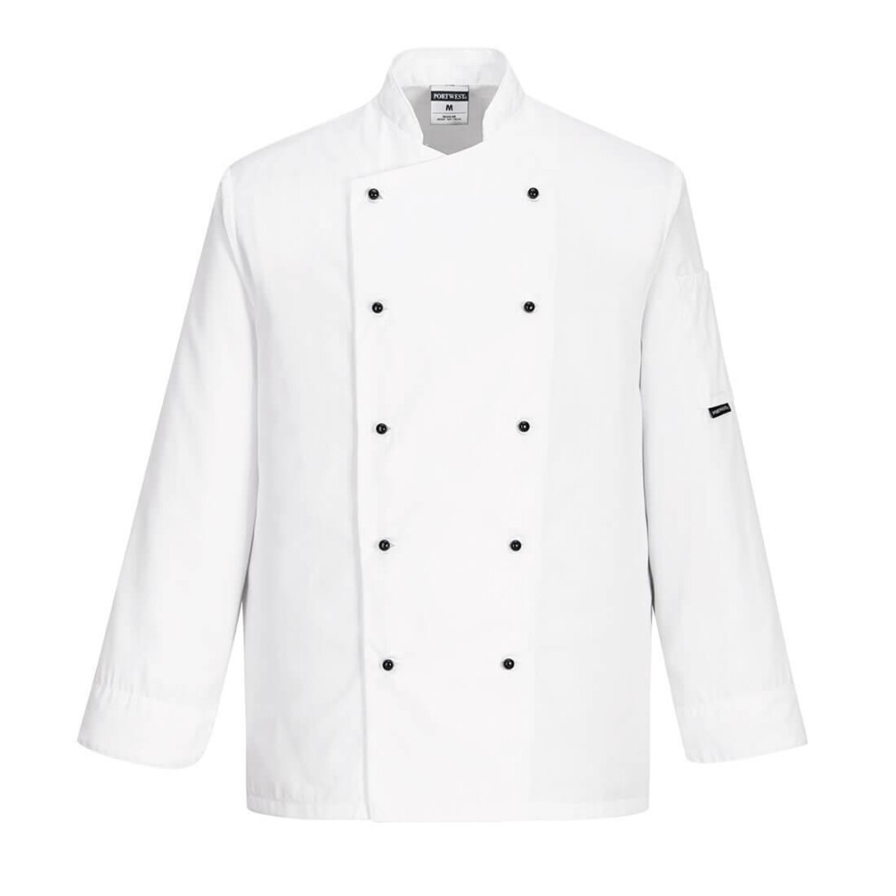 (3XL, White) Portwest Mens Somerset Chef Jacket