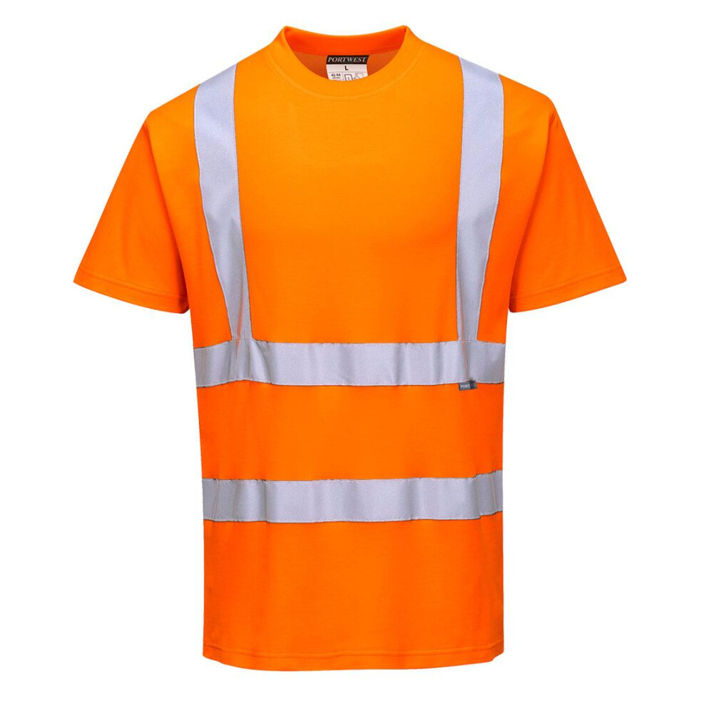 (L, Orange) Portwest Mens S170 Hi-Vis Comfort T-Shirt