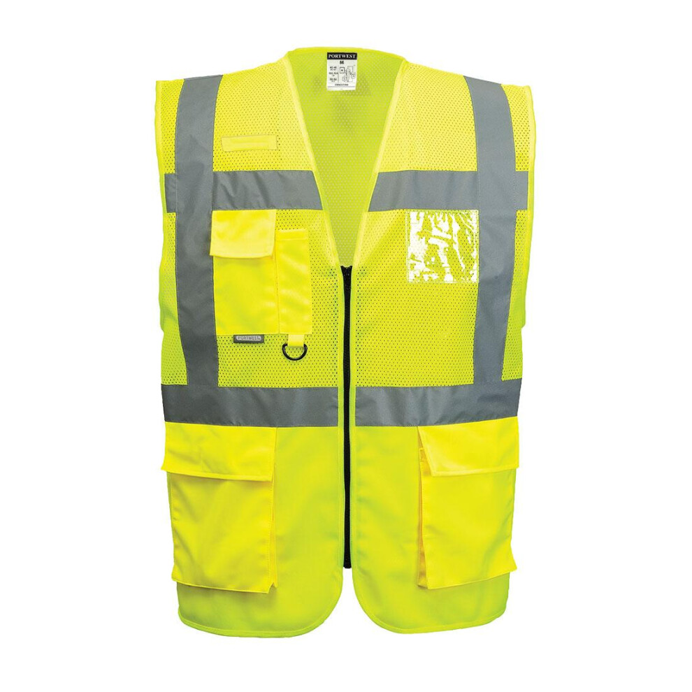 (4XL, Yellow) Portwest Mens Madrid Mesh Hi-Vis Vest