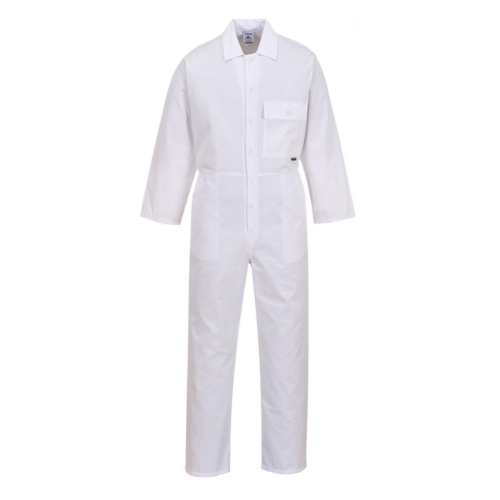 (M, White) Portwest Mens Long-Sleeved Overalls