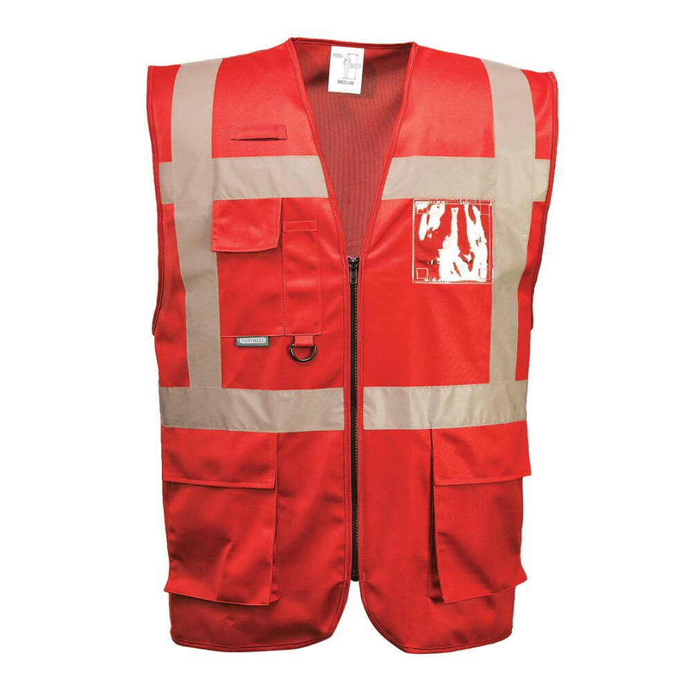 (M, Red) Portwest Unisex Adult Iona Executive Hi-Vis Vest