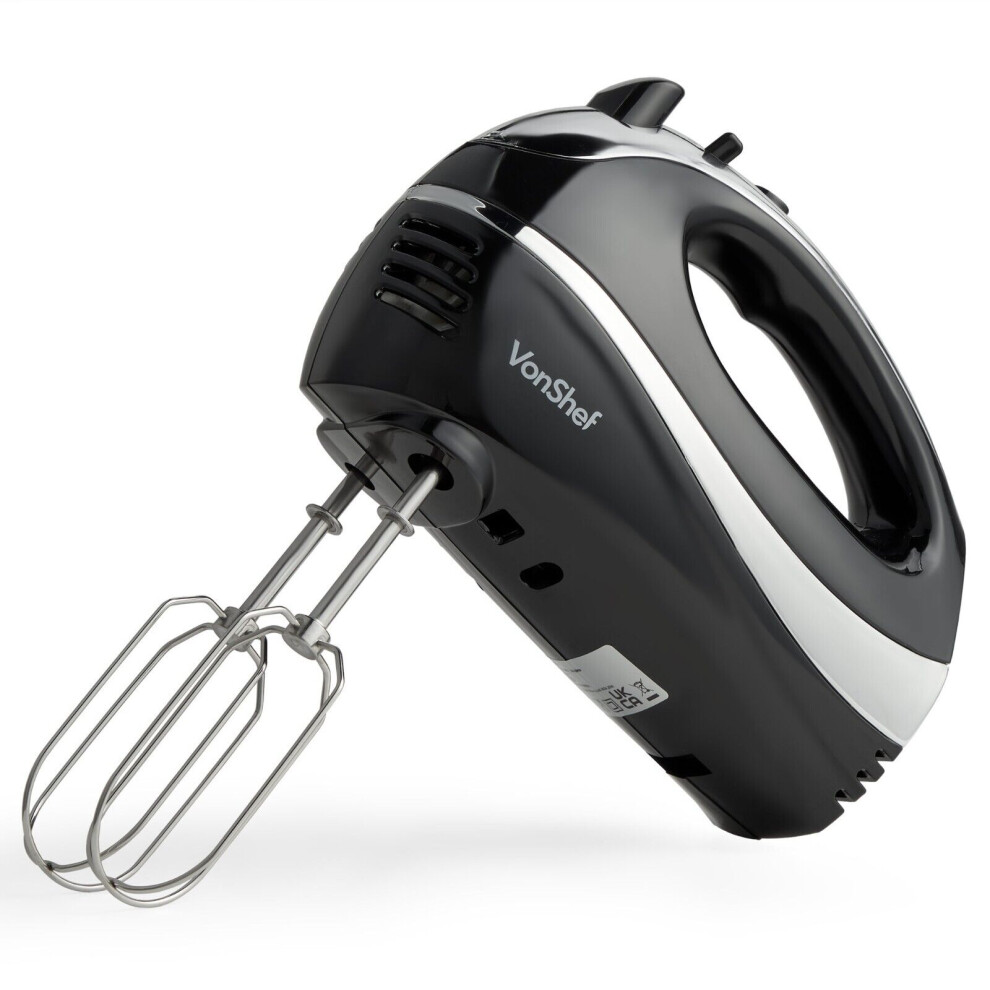 Hand Mixer Electric Whisk  VonShef Black Food Mixer Baking