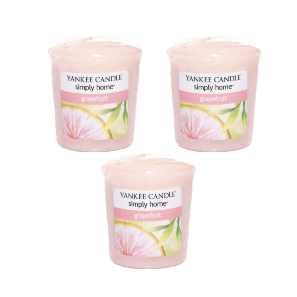 3 Pack Yankee Candle Simply Home Votives Grapefruit Scented votive