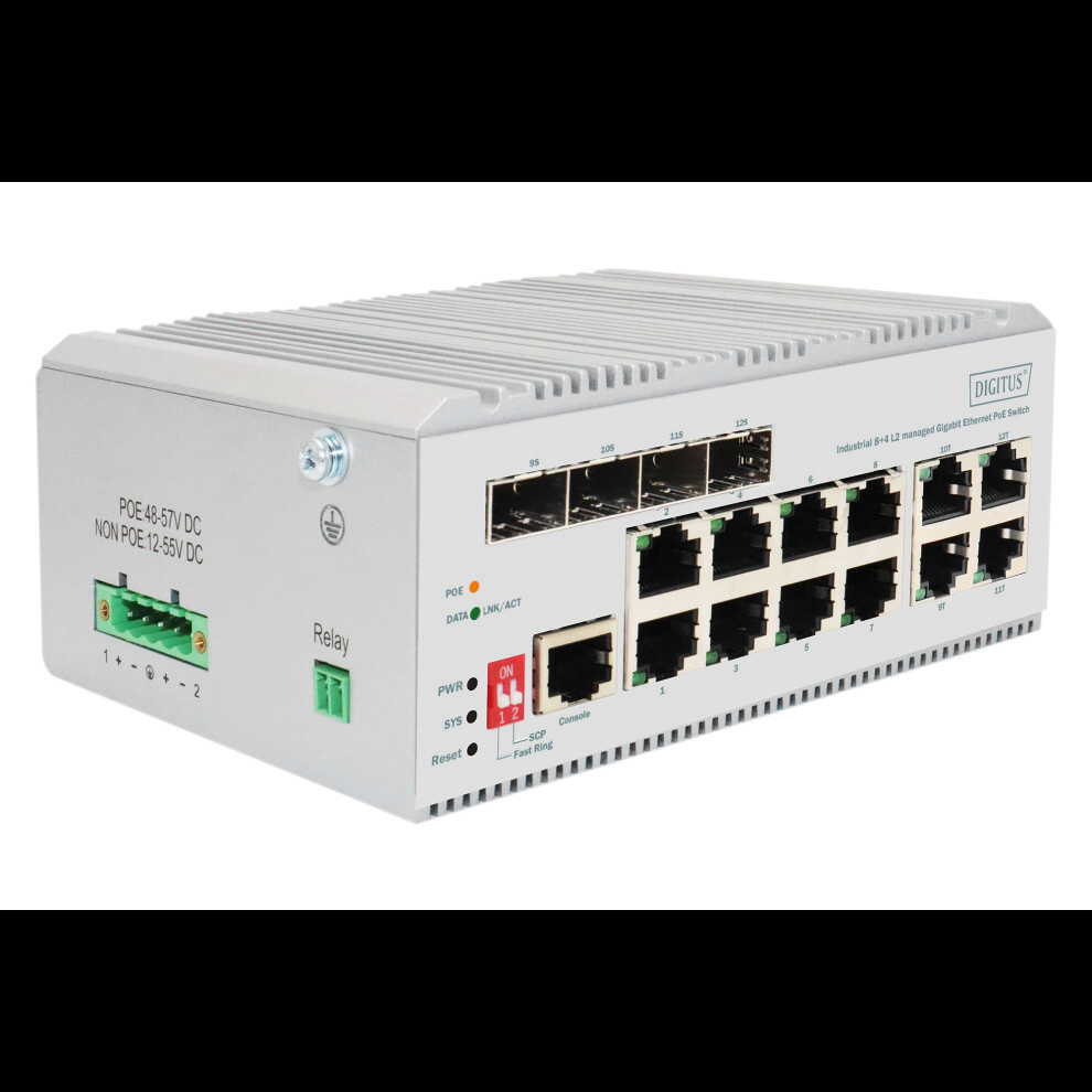 Switch Digitus Gigabit Ethernet Poe Industrial 8+4 4016032489238