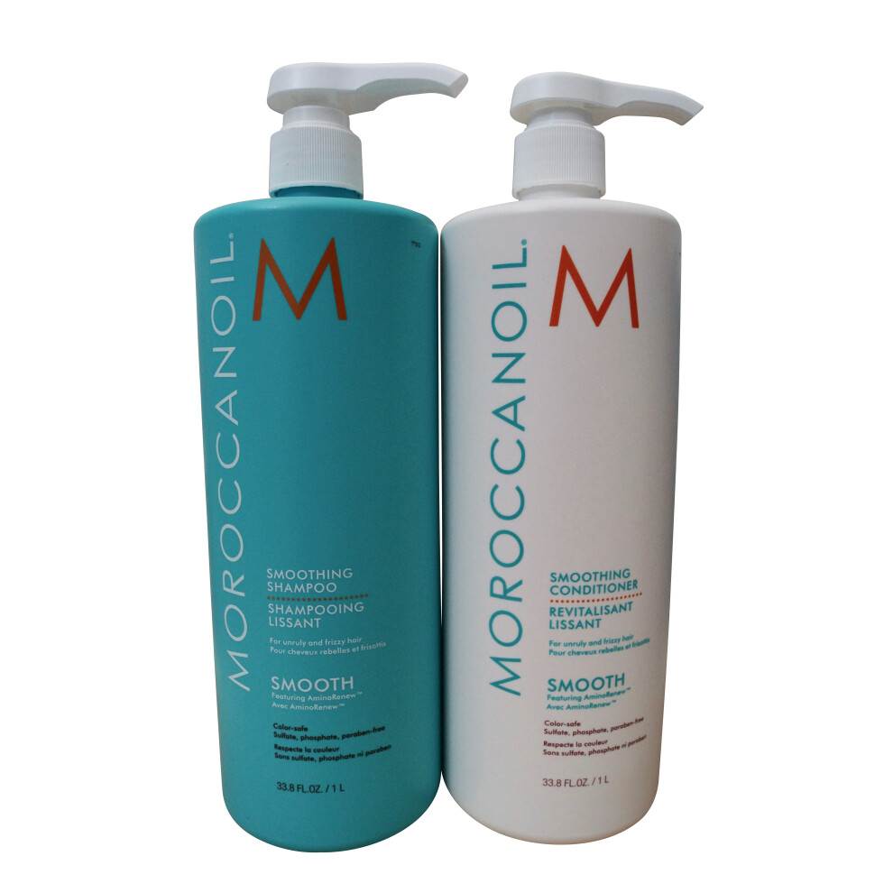 Moroccanoil Smoothing Shampoo & Conditioner Set Unruly & Frizzy Hair 33.8 OZ