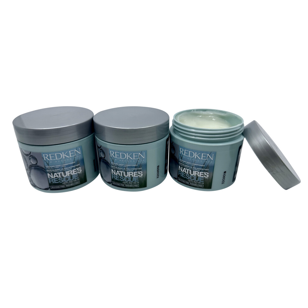 Redken Natures Rescue Cooling Deep Conditioner All Hair Types 4.2 OZ Set of 3